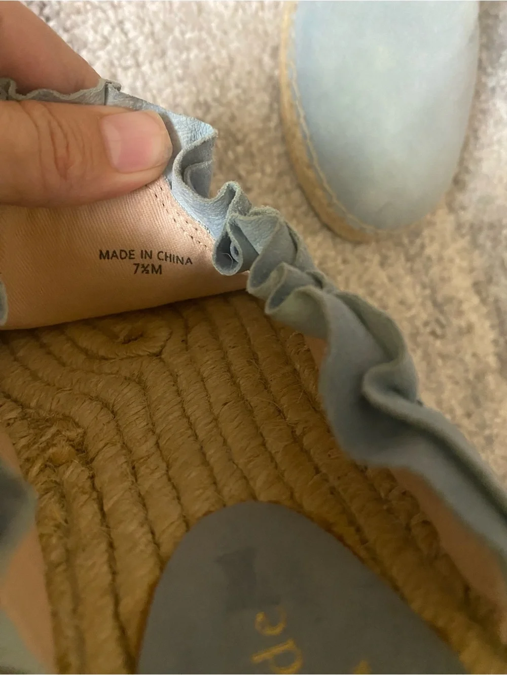kate spade Light Blue Ruffle Espadrille Mule